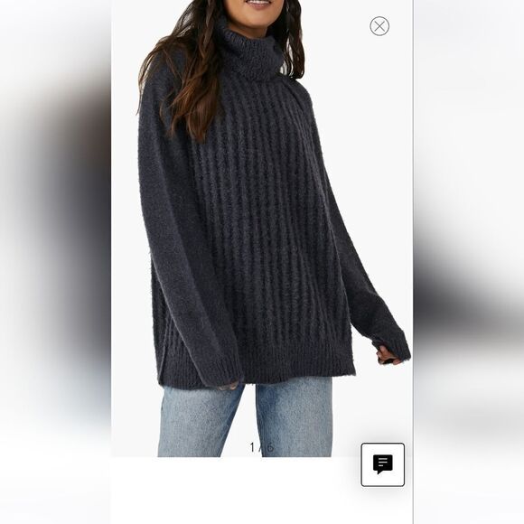 Free People turtle neck tunic sweater - Picture 1 of 9
